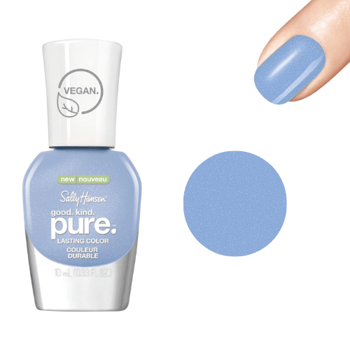 Sally Hansen Crystal Blue vegan light blue nail polish swatch