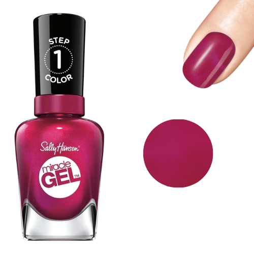 Sally Hansen 500 Mad Women bright fuchsia nail polish swatch