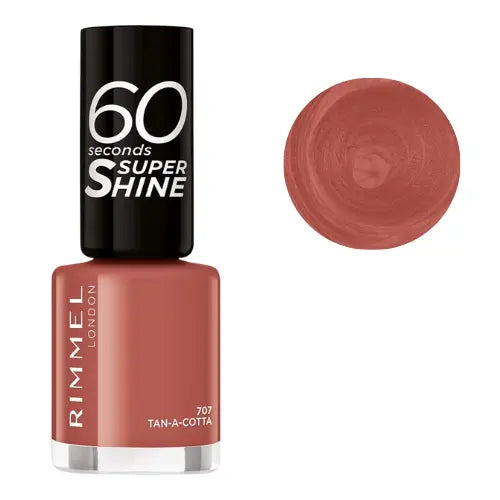 Warm terracotta quick-dry nail colour – Rimmel Super Shine vibrant polish