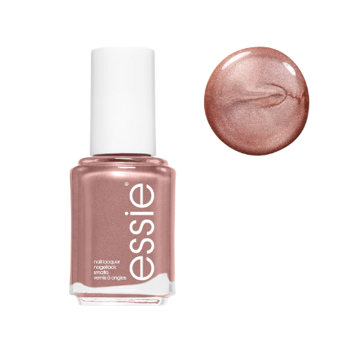 Essie Buy Me A Cameo nude gold shimmer nail polish swatch