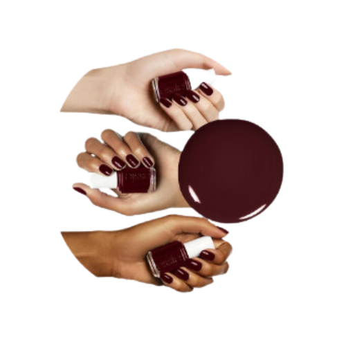 Swatch of Essie 50 Bordeaux – deep, glossy red finish