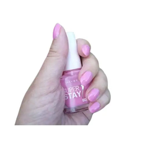 Maybelline SuperStay 7 Days Gel Polish 120 Flushed Pink – swatch of radiant pink shade