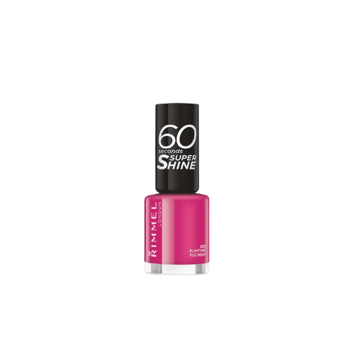 Bottle of Rimmel Funtime Fuchsia nail polish – hot pink shade