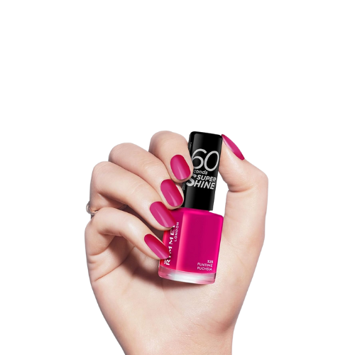 Swatch of Funtime Fuchsia on nails – bold and glossy