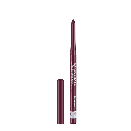 Swatch of Rimmel Obsession Lip Liner – bold matte finish on skin
