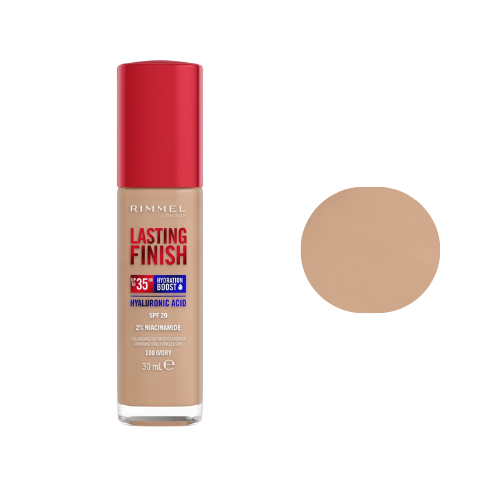 Rimmel 100 Ivory foundation shade swatch