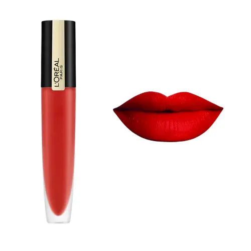 Swatch of Rouge Signature Matte Lipstick on skin – rich bold matte shade