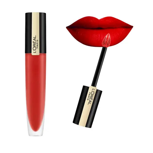 Swatch of Rouge Signature Matte Lipstick on skin – rich bold matte shade