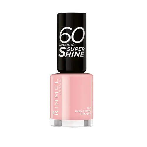 Rimmel 60 Seconds Super Shine Nail Polish 262 Ring A Ring O’Roses – pastel pink glossy quick-dry finish
