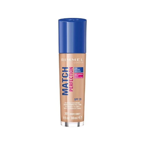 Rimmel Match Perfection Foundation 301 Warm Honey bottle