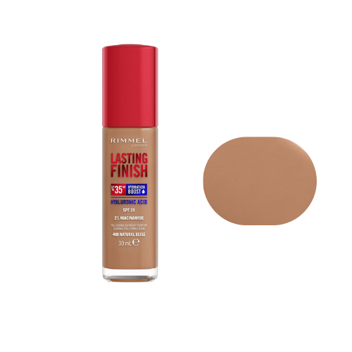 Rimmel 400 Natural Beige long-lasting foundation swatch