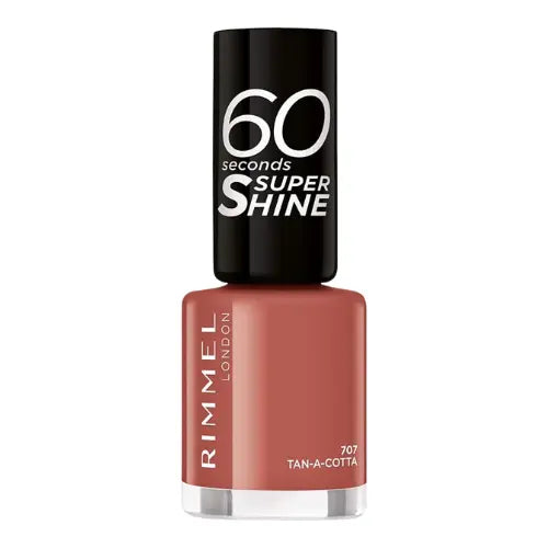 Rimmel 60 Seconds Super Shine Nail Polish 707 Tan-A-Cotta – terracotta glossy quick-dry finish