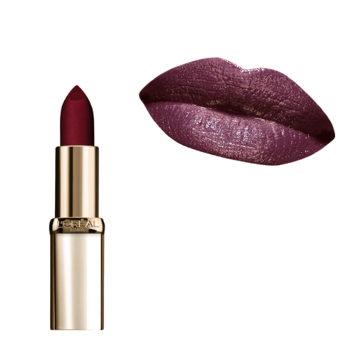 L'Oreal Colour Riche Gold Obsession Lipstick Plum Gold metallic tube
