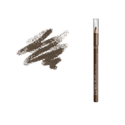 Before and after swatch of Fibre Pencil – fuller defined brows