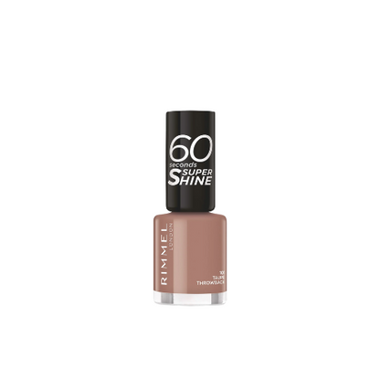 Rimmel 101 Taupe Throw Back bottle – soft neutral nail shade