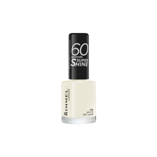 Rimmel 60 Seconds Nail Polish 703 White Hot Love – fast-drying white nail colour