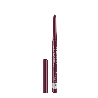 Swatch of Rimmel Obsession Lip Liner – bold matte finish on skin

