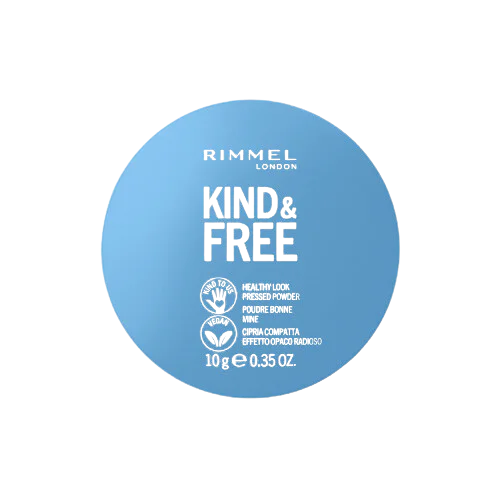 Rimmel Kind & Free Pressed Powder 040 Tan – vegan, talc-free matte face powder

