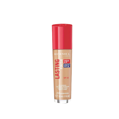 Rimmel Lasting Finish 25HR Foundation 210 Golden Beige – long-wear hydrating makeup