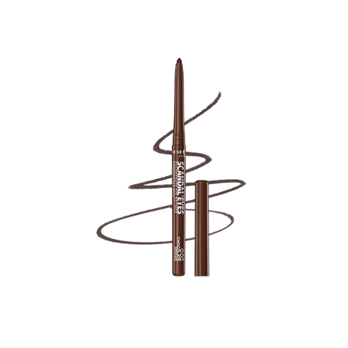 Swatch of Rimmel Chocolate Brown eyeliner – rich, creamy, waterproof finish